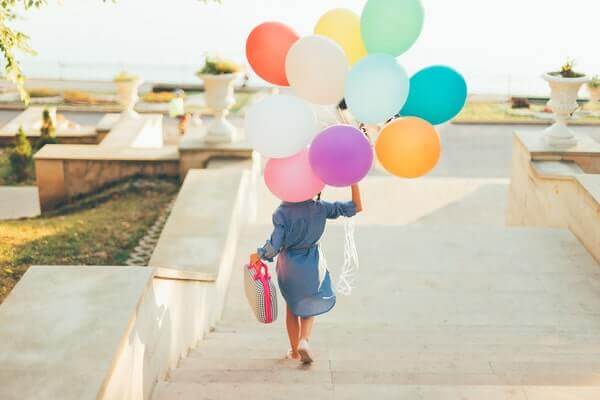 inflated helium balloons delivered