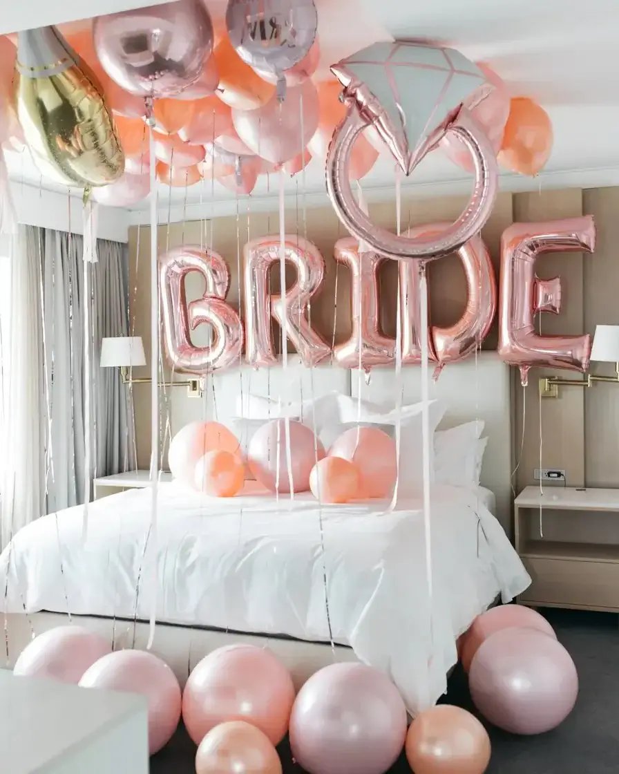 Bride to be balloons setup