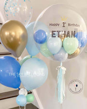 Gold & Blue Balloons Bouquet