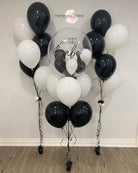 Happy Birthday Black & white Balloons set