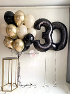 Gold & Balck Balloons Bouquet