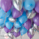 Lilac, Silver & Blue Helium Ceiling Balloons