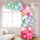 Pastel Unicorn Party Foils Ready-Made Asymmetric Balloon Arch